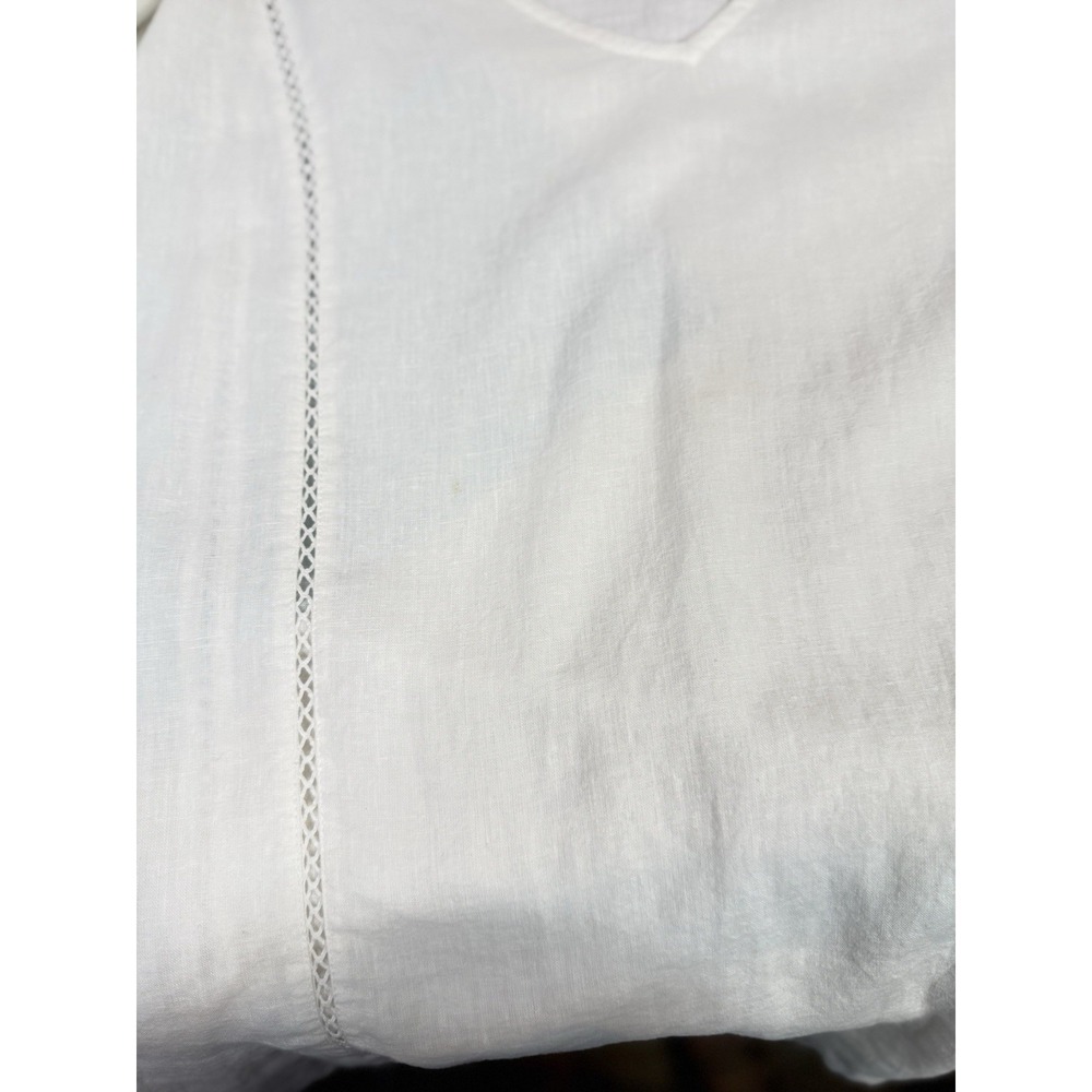 New Directions Linen‎ Blend Tunic Top White Boho Lightweight Size L Resort - Picture 7 of 9